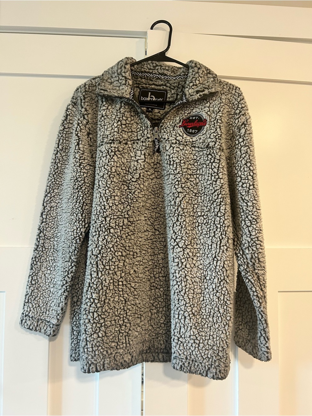 Leinenkugel Gray Sherpa Half-Zip Pullover